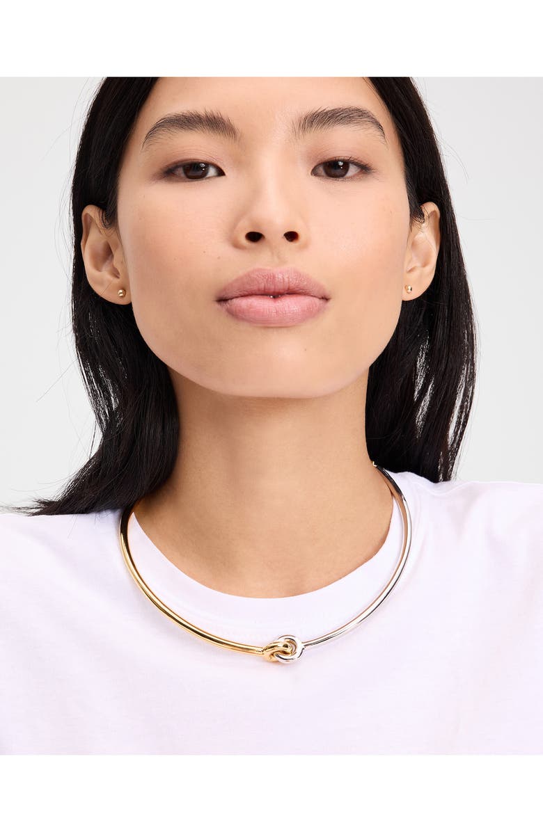 Kate Spade New York mixed metallic choker, Alternate, color, Silver Gold