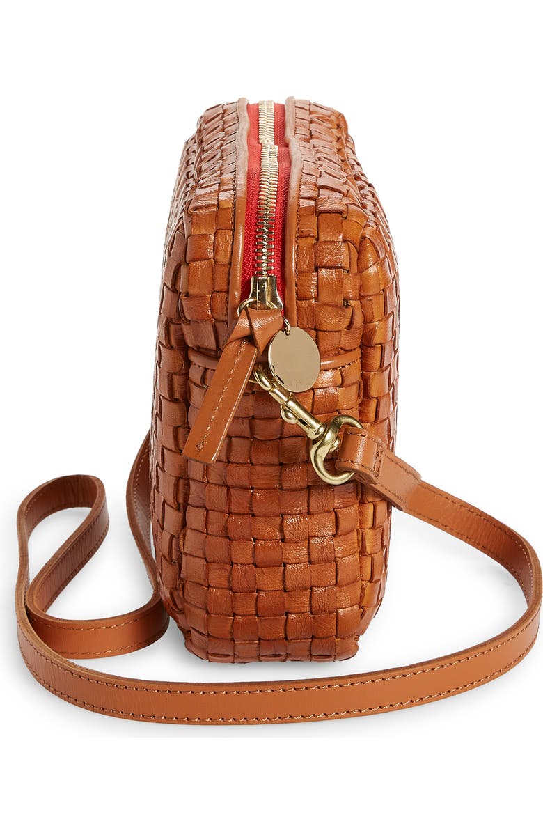 Clare V. Midi Sac Woven Leather Crossbody Bag, Alternate, color,
