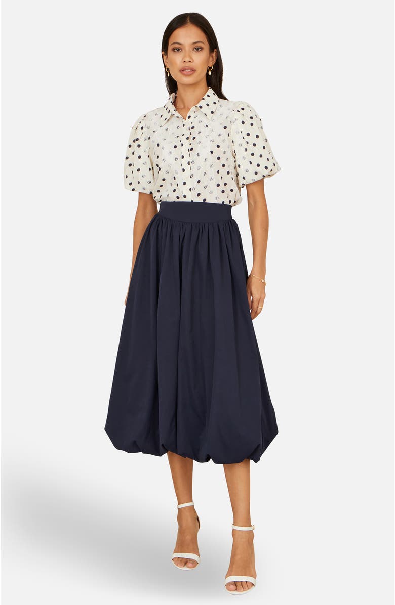 Yumi Polka Dot Lace Boxy Shirt, Alternate, color, White