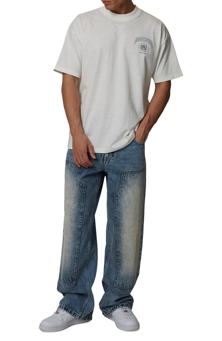 Good For Nothing Straight Leg Double Knee Wash Jeans, Alternate, color, Blue