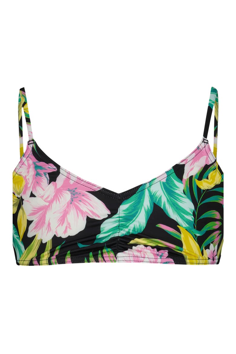 Kids' Shadow Tropics Floral Two-Piece Swimsuit, Alternate, color, BLACK SANDS