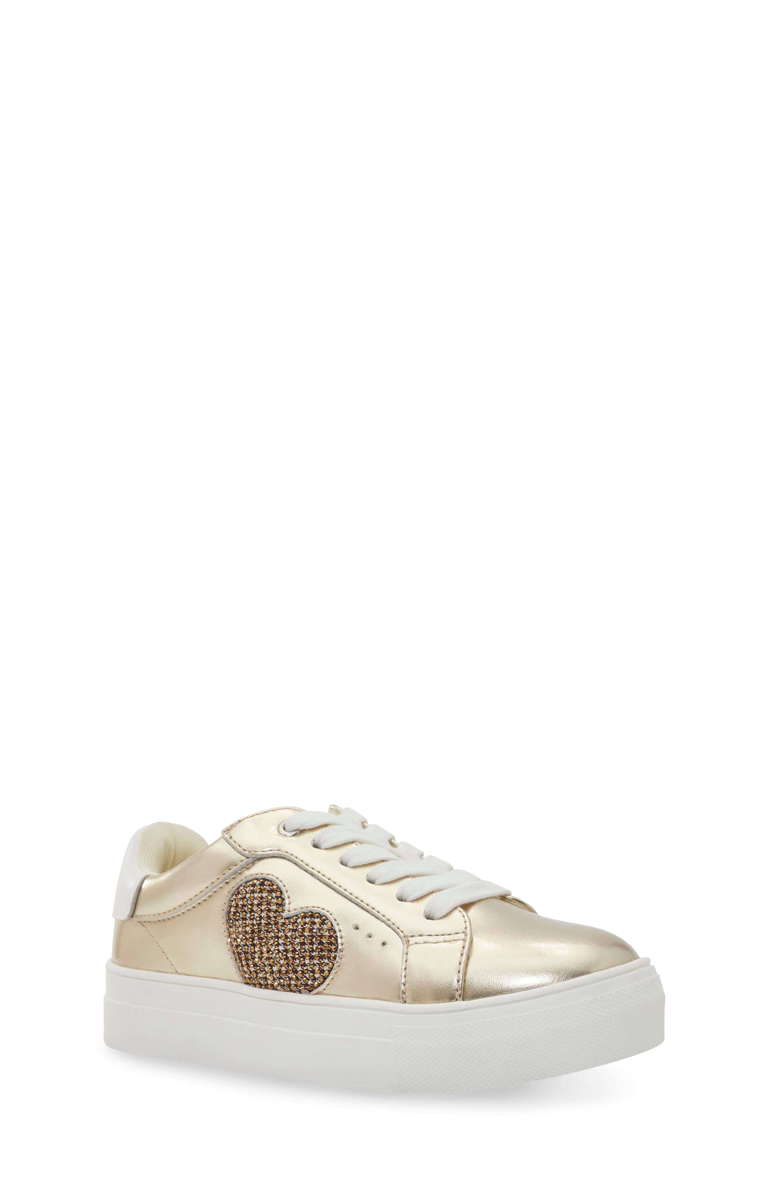 Kurt Geiger London Kids
 Mini Luckson Heart Platform Sneaker, Main, color, Gold