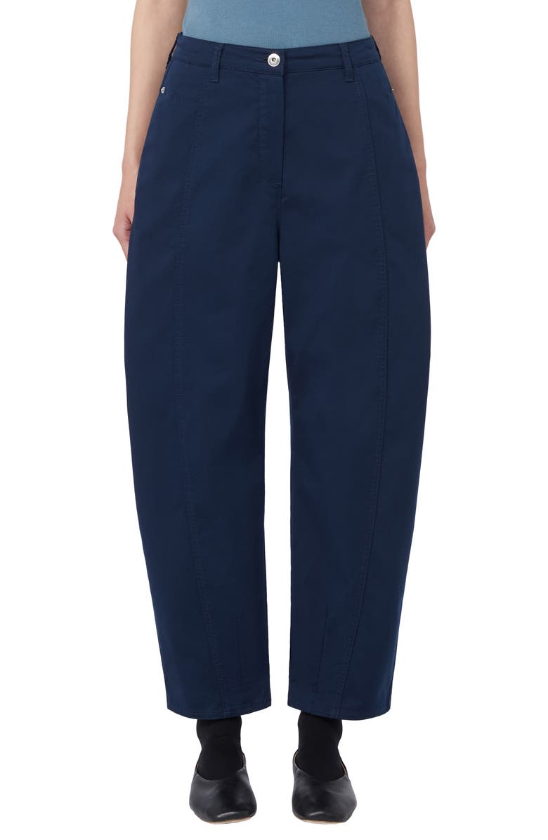 MM by Max Mara Etere Stretch Cotton Straight Leg Pants, Main, color, Navy