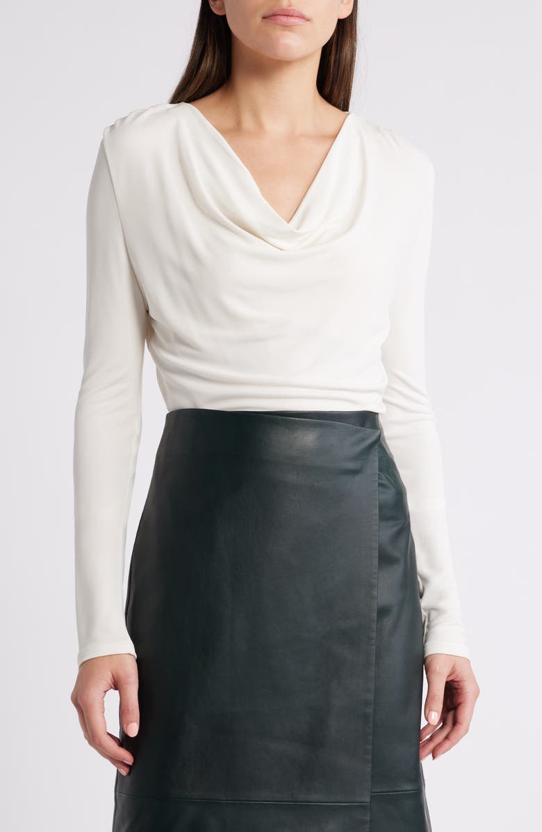 BOSS Eseyana Cowl Neck Top, Main, color, Soft Cream