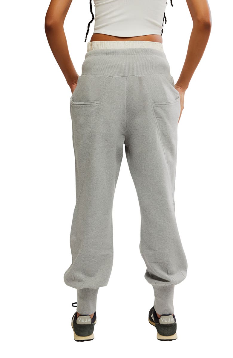 Free People Day Off Tie Waist Pants, Alternate, color, Heather Grey