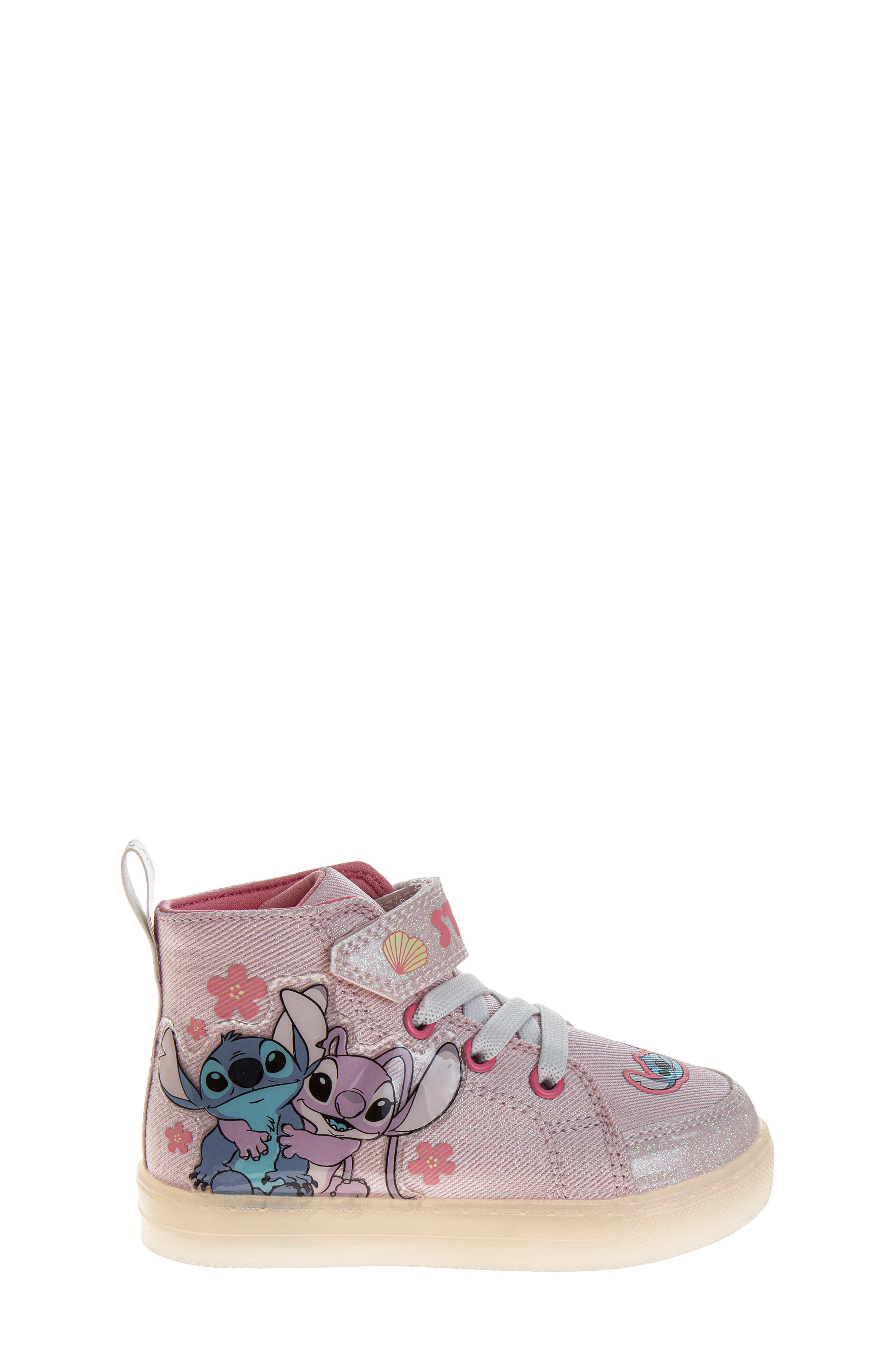 Kids' Disney Stitch & Angel High Top Sneaker, Alternate, color, PINK