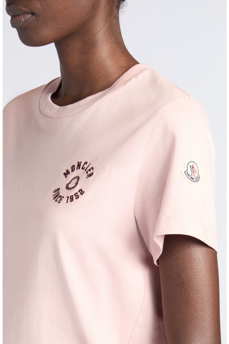 Logo Embroidered T-Shirt, Alternate, color, DUSTY PINK