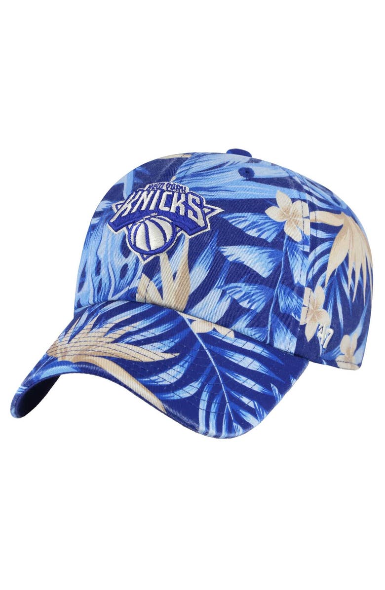'47 Men's '47 Blue New York Knicks Tropicalia Floral Clean Up Adjustable Hat, Main, color, 