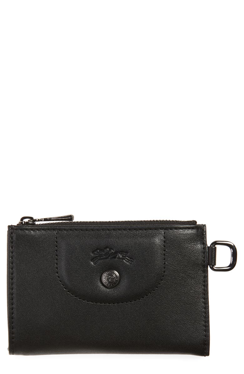Longchamp Le Pliage Cuir Coin Purse with Key Ring, Main, color, 