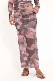 Petal & Pup Caelira Abstract Print Mesh Maxi Skirt