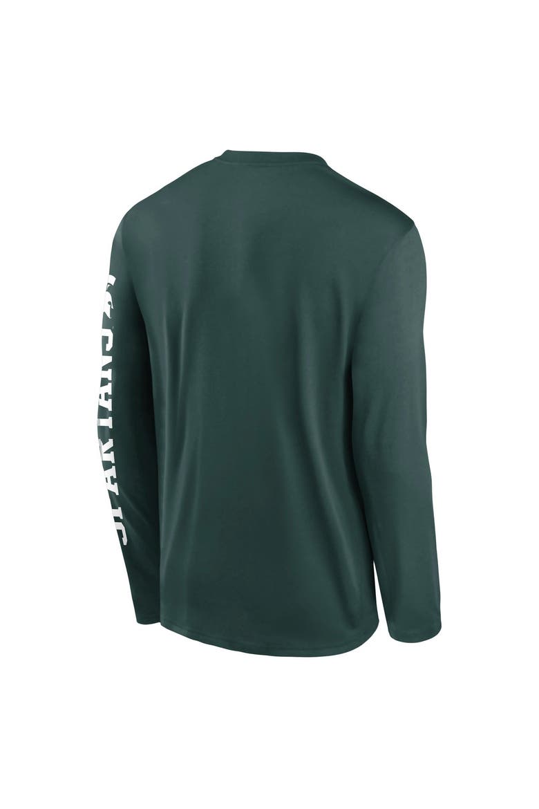 Men's Nike  Green Michigan State Spartans Primetime Logo Sleeve Legend Dri-FIT Long Sleeve T-Shirt, Alternate, color, Green