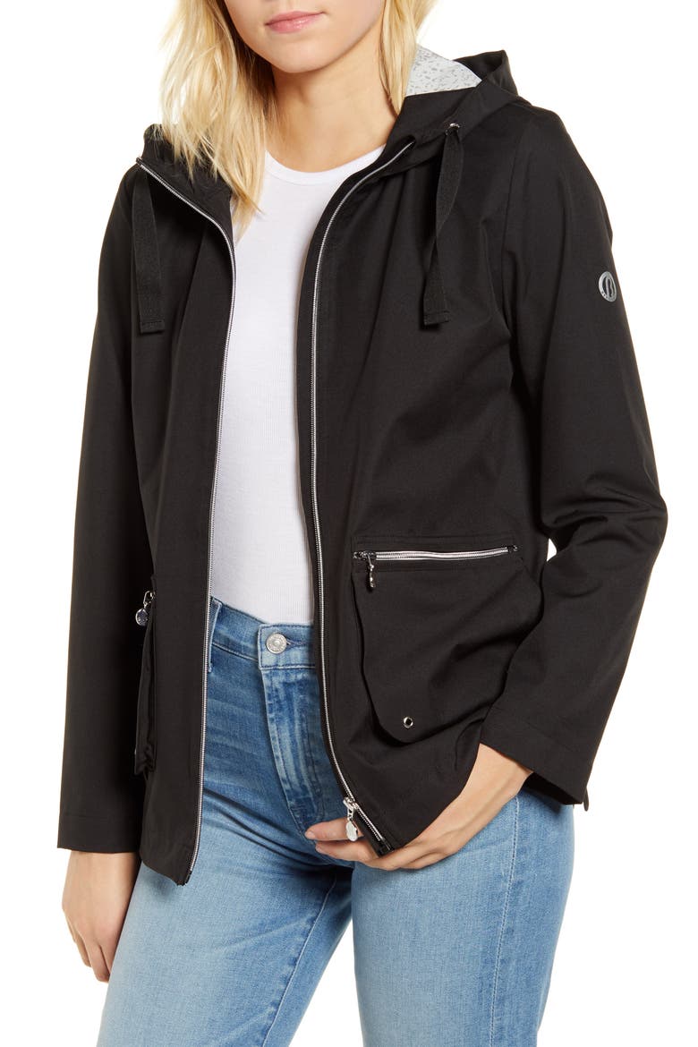 Hooded Rain Jacket, Main, color, BLACK