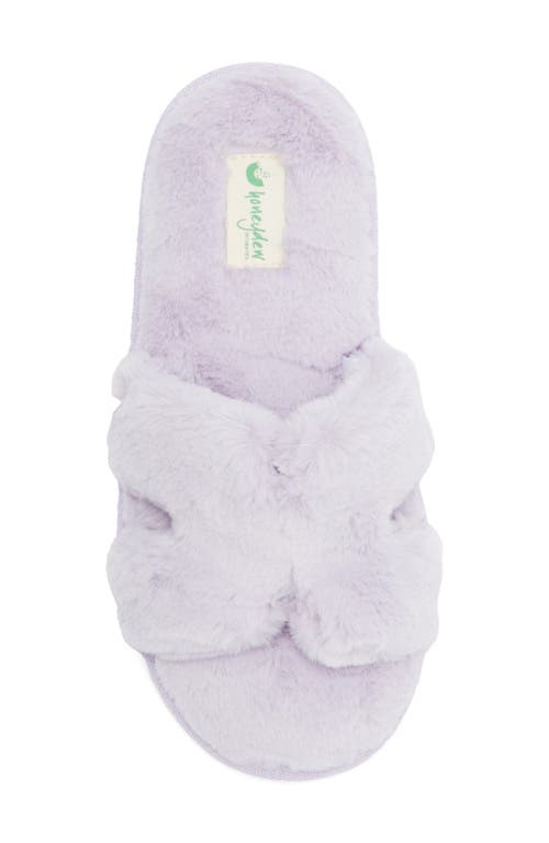 Honeydew H Band Plush Faux Fur Slipper In Purple