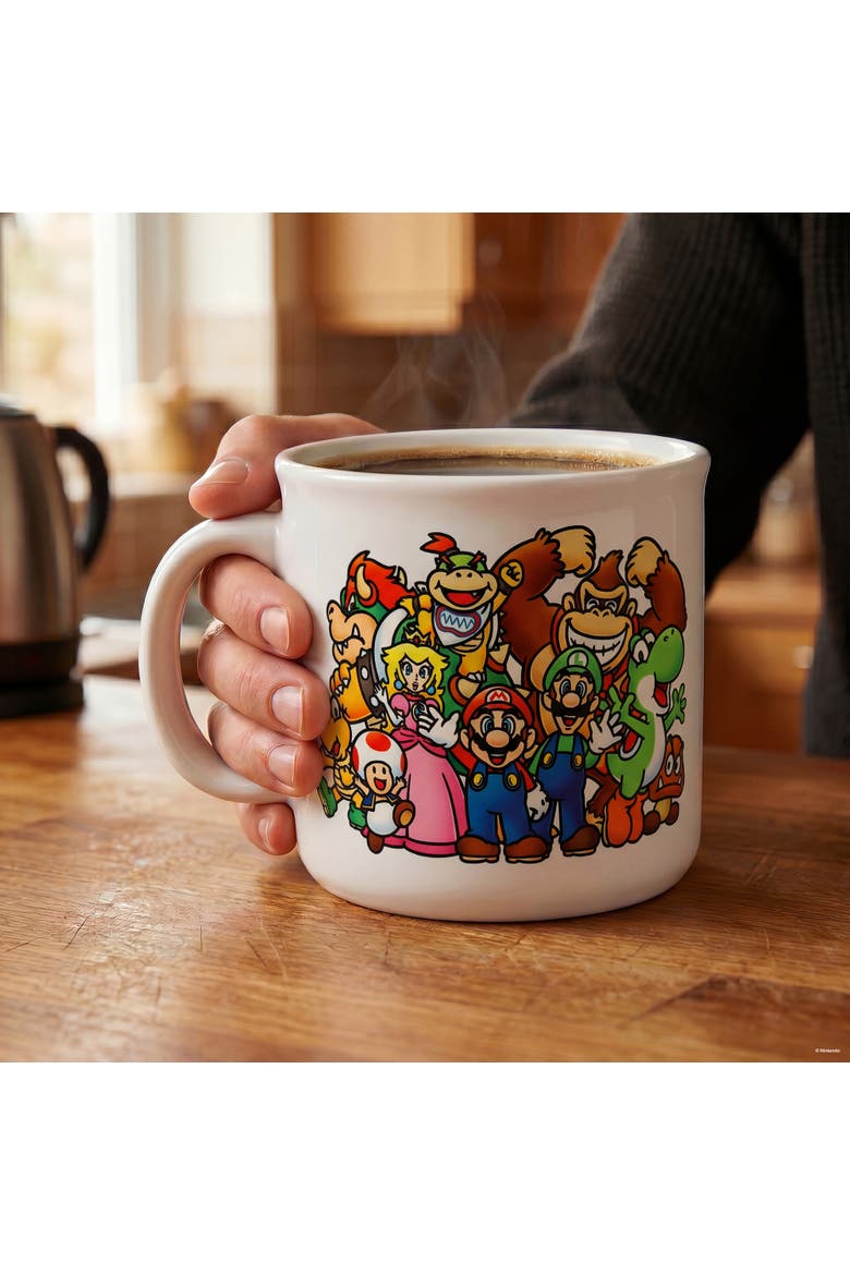 20 oz Super Mario Lineup Ceramic Camper Mug, Alternate, color, White