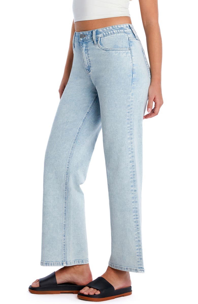 HINT OF BLU Clever Ripped High Waist Wide Leg Jeans, Alternate, color, Cosmic Blue