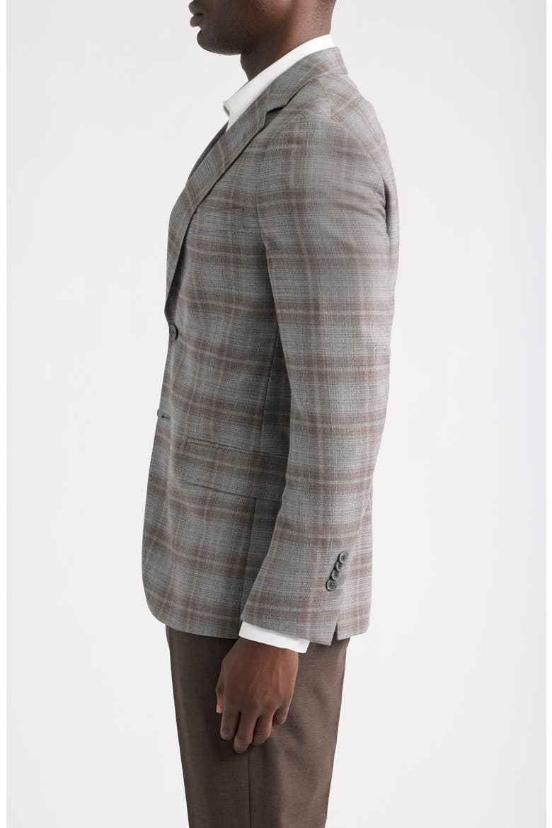 Hyperlight Grey Plaid Wool Sport Coat, Alternate, color, GREY