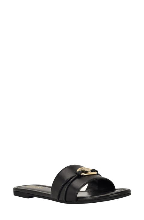 <p>Flynzy Faux Leather Slide Sandal (Women)</p>