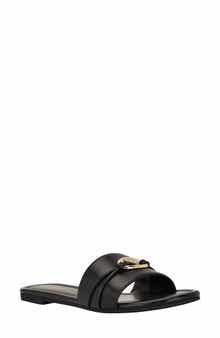 GUESS <p>Flynzy Faux Leather Slide Sandal (Women)</p>