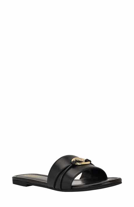 GUESS <p>Flynzy Faux Leather Slide Sandal (Women)</p>