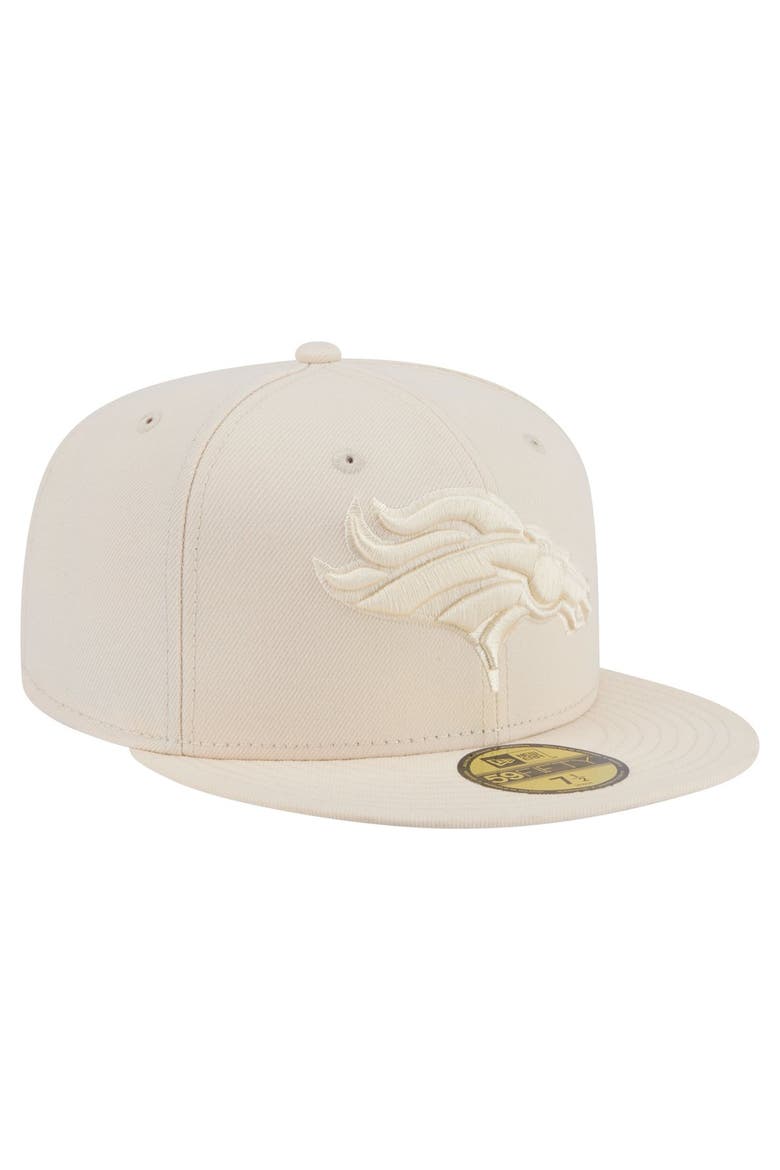 Men's New Era Cream Denver Broncos Color Pack 59FIFTY Fitted Hat, Alternate, color, Cream