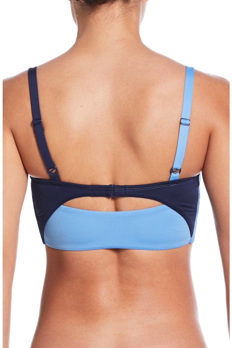 V-Neck Midkini Bikini Top, Alternate, color, MIDNIGHT NAVY