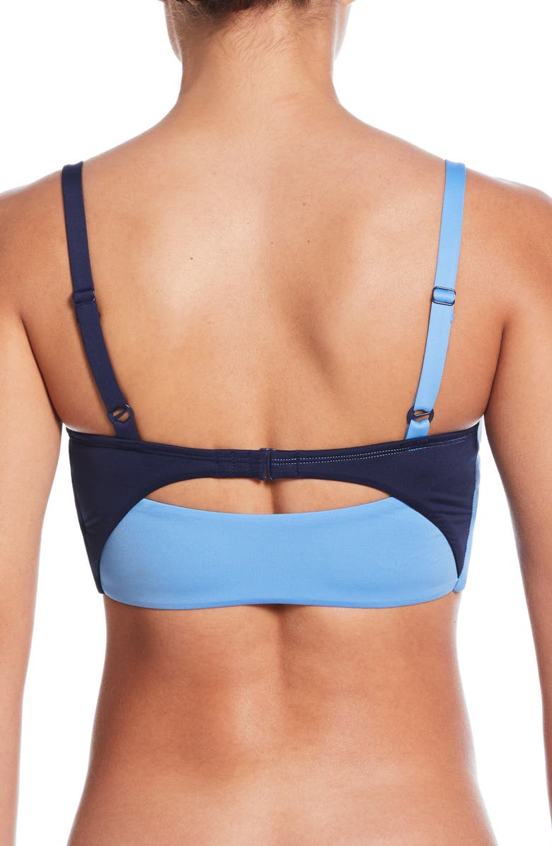 Nike V-Neck Midkini Bikini Top, Alternate, color, 