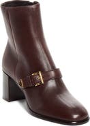 Prada Buckle Block Heel Bootie