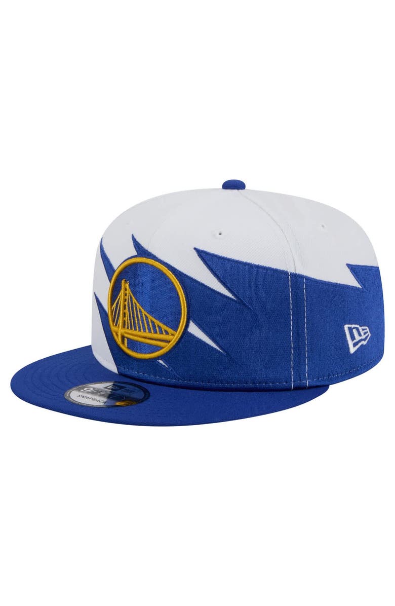 New Era Youth New Era White Golden State Warriors Jagged 9FIFTY Snapback Hat, Main, color, 