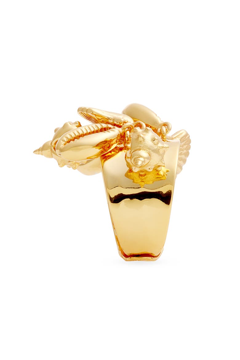 Tiny Shells Charm Adjustable Ring, Alternate, color, GOLD