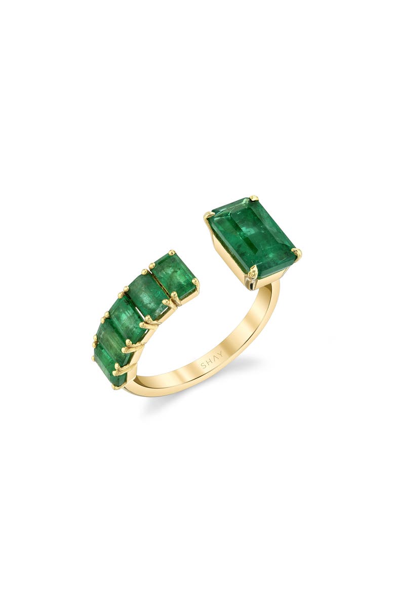 Floating Emerald Ring, Main, color, GREEN