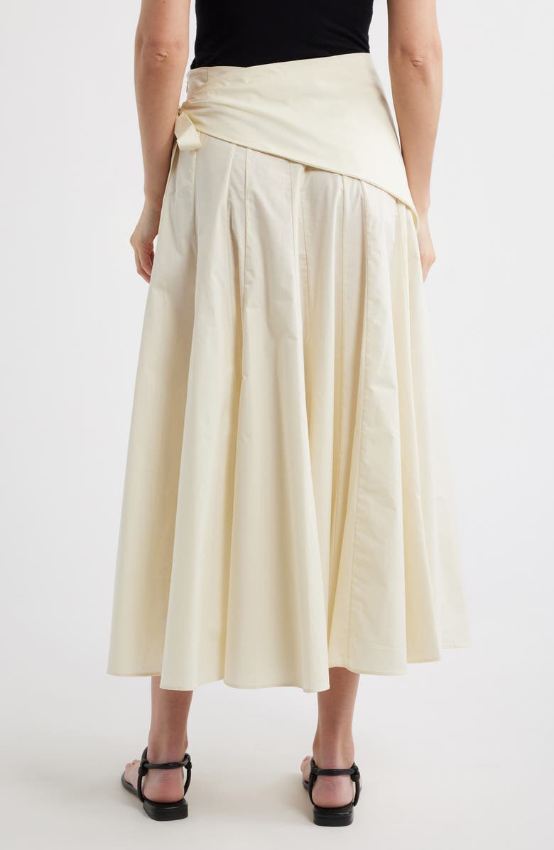 MANGO Falda Milos Faux Wrap Cotton Skirt, Alternate, color, Off White