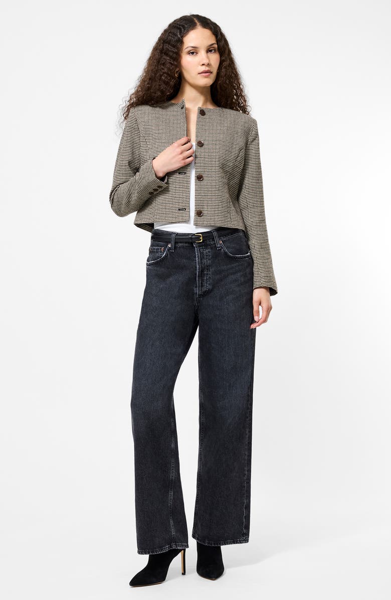 French Connection Houndstooth Check Jacket, Alternate, color, Brown Multi