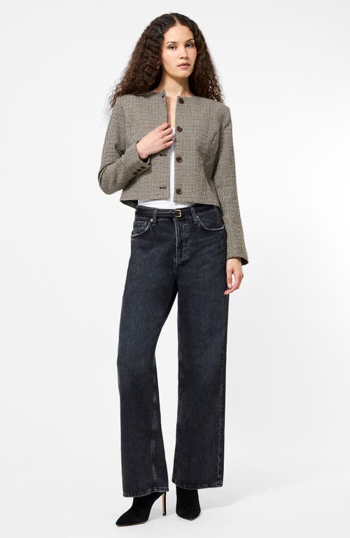 French Connection Houndstooth Check Jacket In Gray