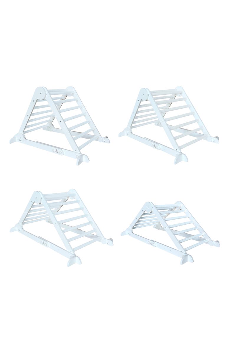 Little Partners Kids' Learn 'N' Climb Wooden Triangle, Alternate, color, Soft White