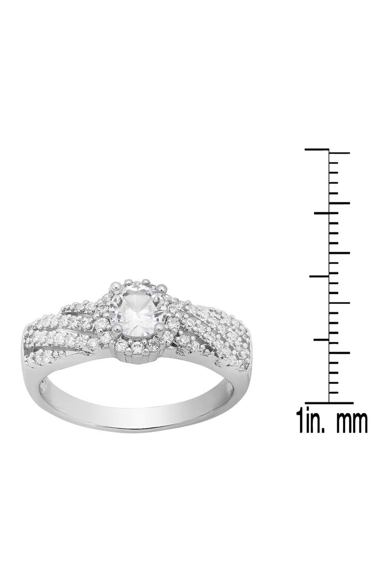 Round Simulated Diamond Pavé Ring, Alternate, color, SILVER