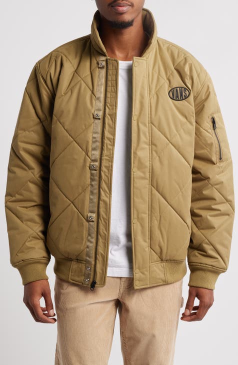 NWT Vans Trusel Bomber Jacket Canteen outlets Brown Khaki Quilted Mens Size Medium $150