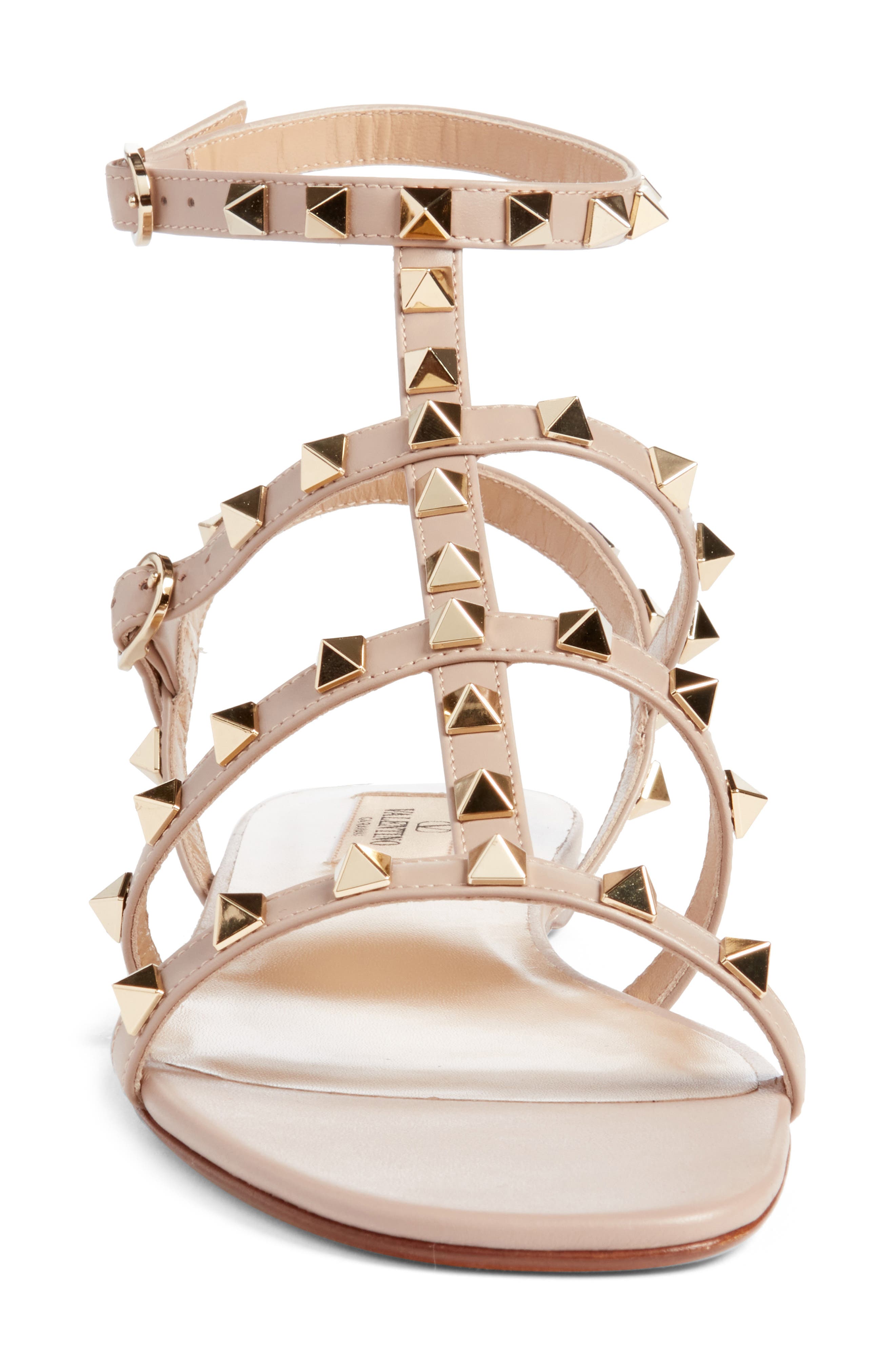 Rockstud Ankle Strap Sandal, Alternate, color, POUDRE