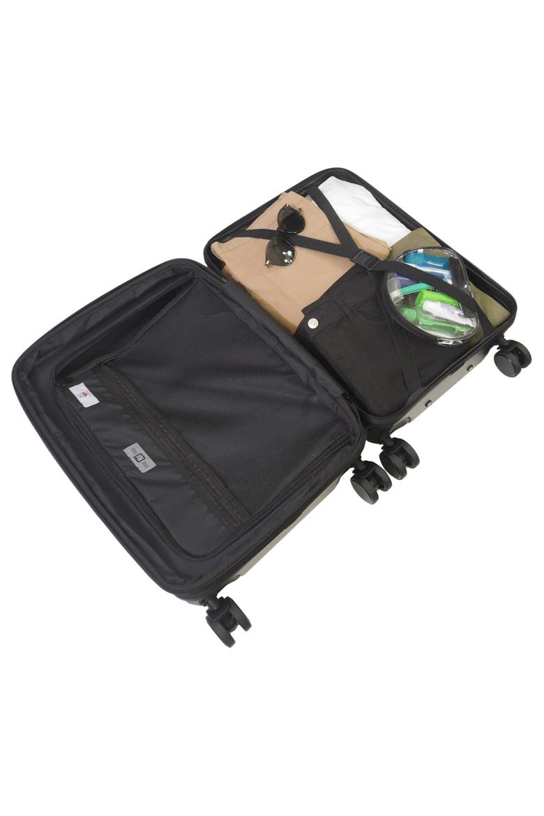 Superman "Man of Steel" 22.5" Hardside Carry-On Spinner, Alternate, color, BLACK