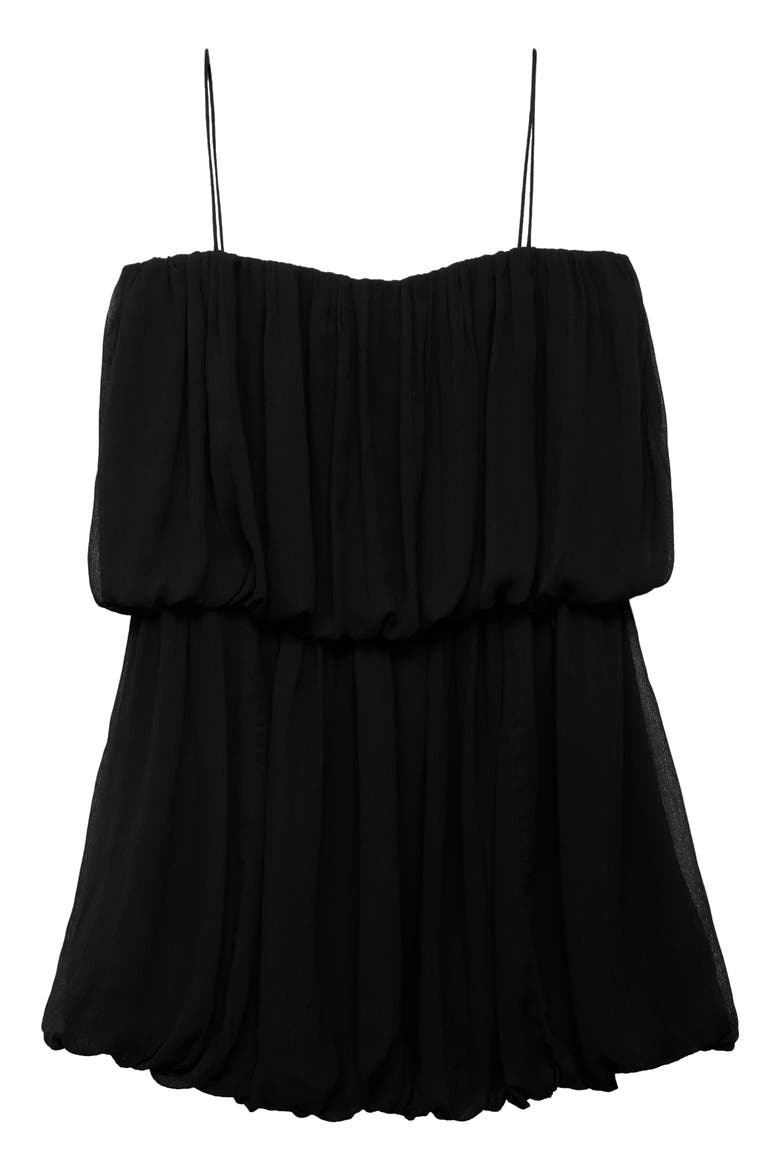 Blouson Minidress, Alternate, color, BLACK