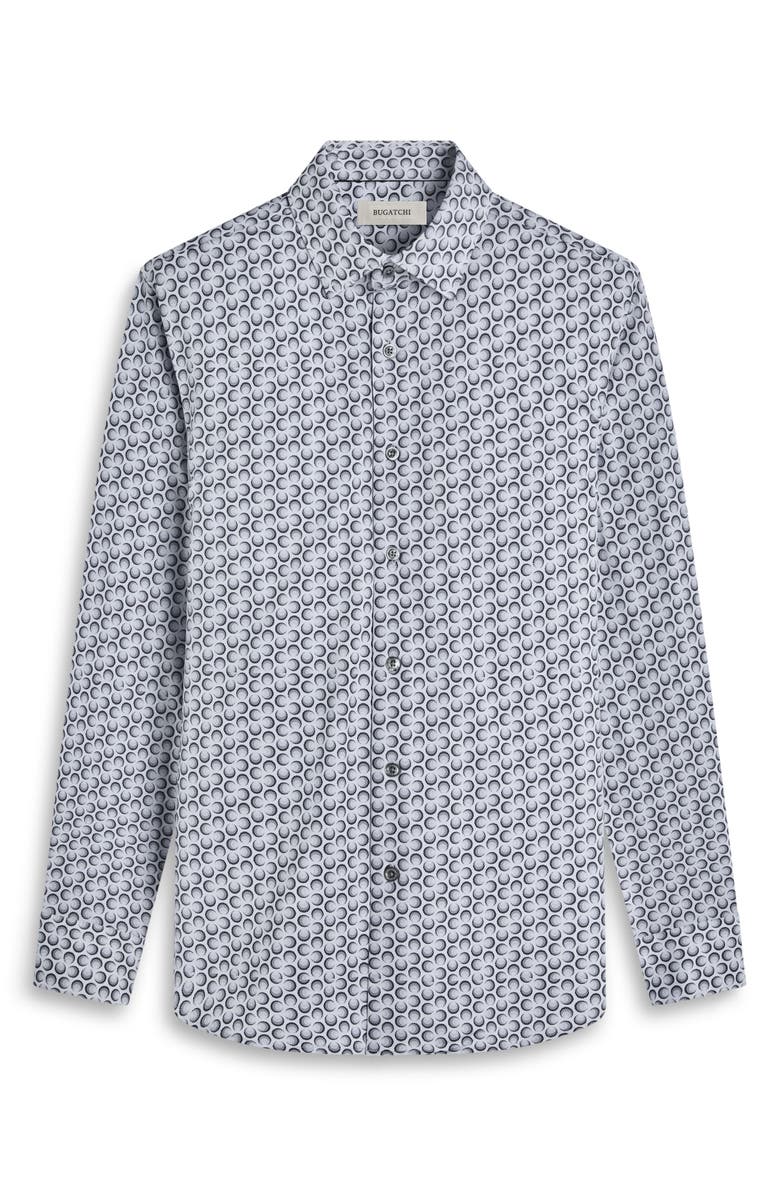 Bugatchi James OoohCotton<sup>®</sup> Dot Print Button-Up Shirt, Alternate, color, Zinc