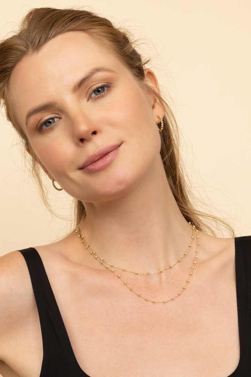 Oradina 14k Tricolor Gold Celebration Ball Station Necklace In Yellow Gold
