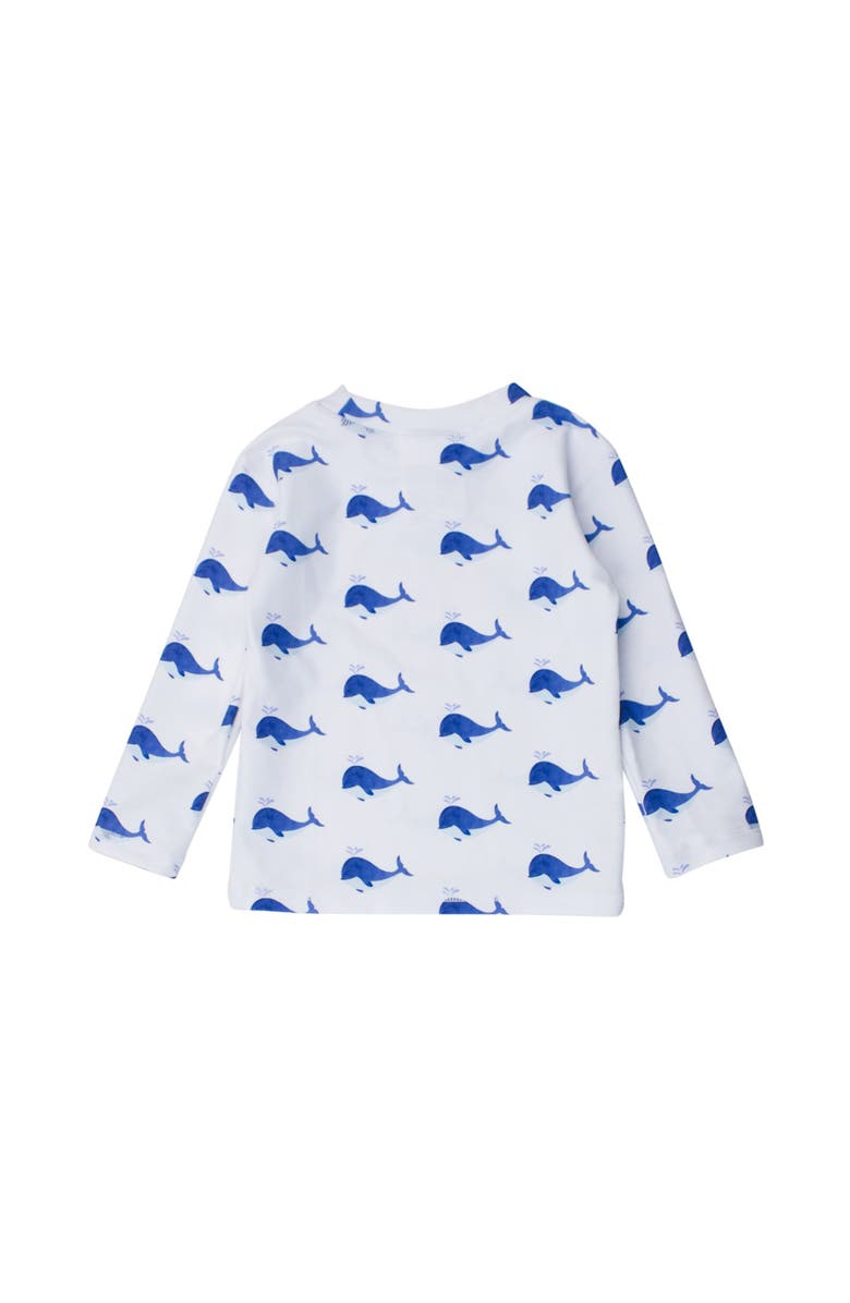 RuggedButts Boys UPF50+ Sun Protected Long Sleeve Rash Guard, Alternate, color, Whale Friends