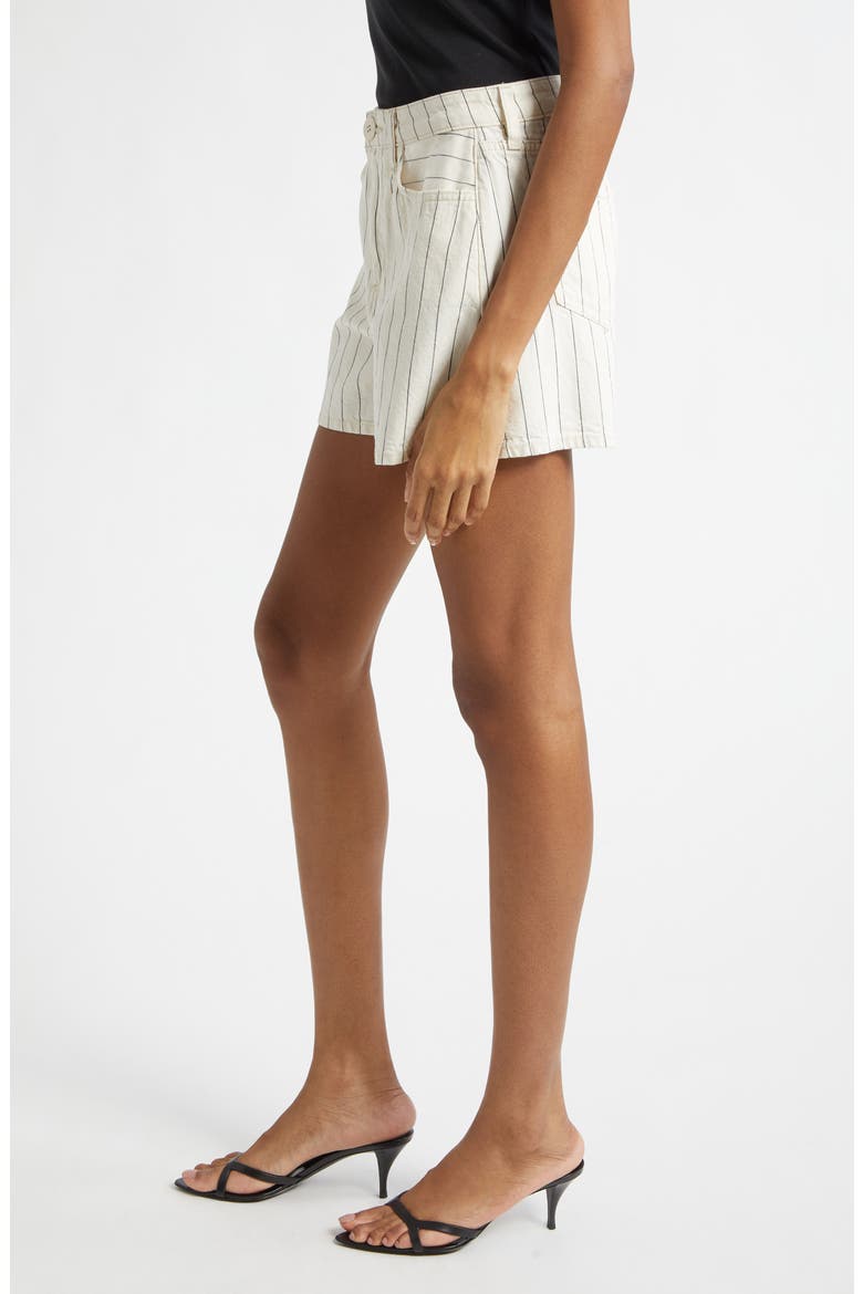 Lissania Pinstripe Shorts, Alternate, color, ECRU/ NAVY STRIPE