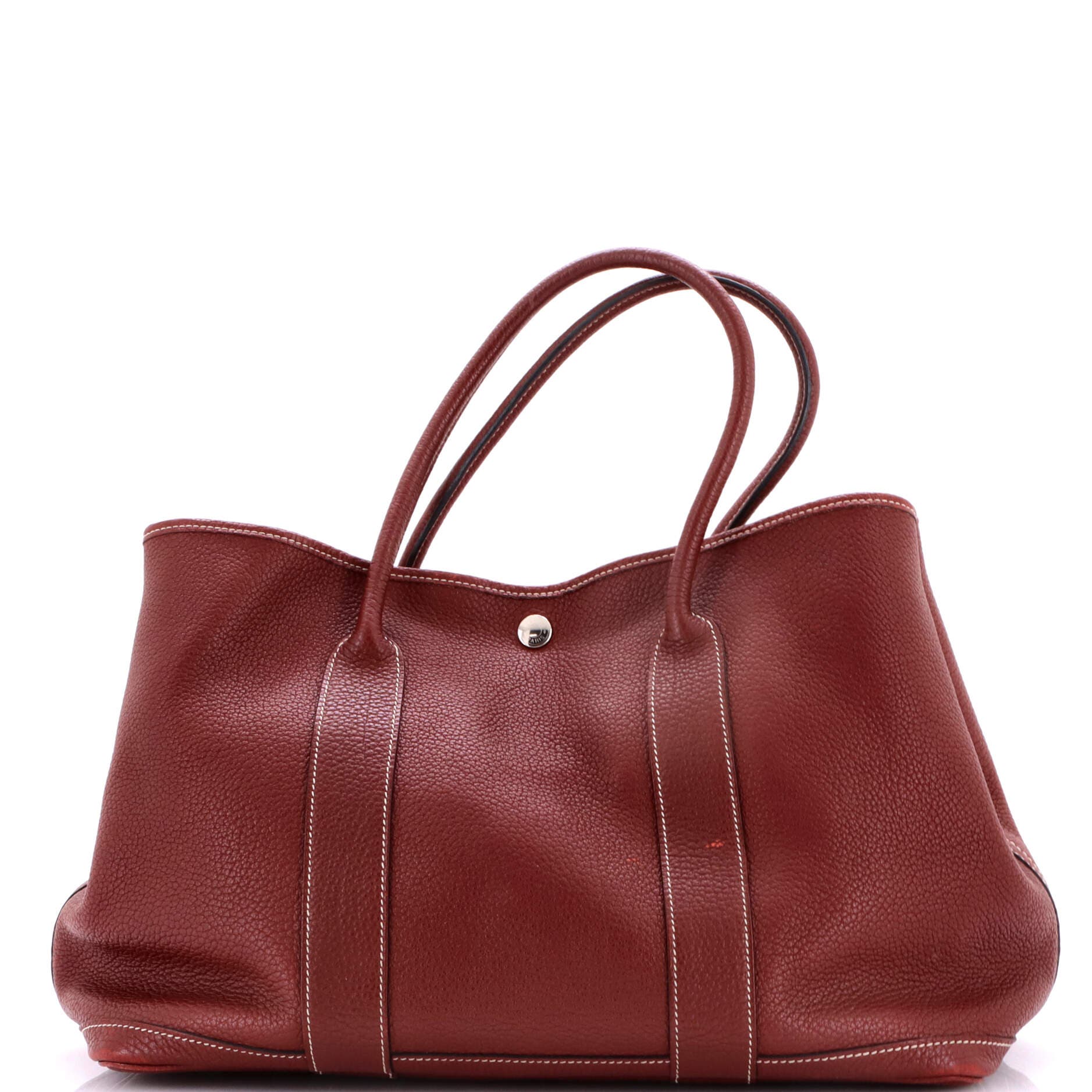 Pre-Owned Hermes Garden Party Tote Leather 36, Main, color, Rouge H