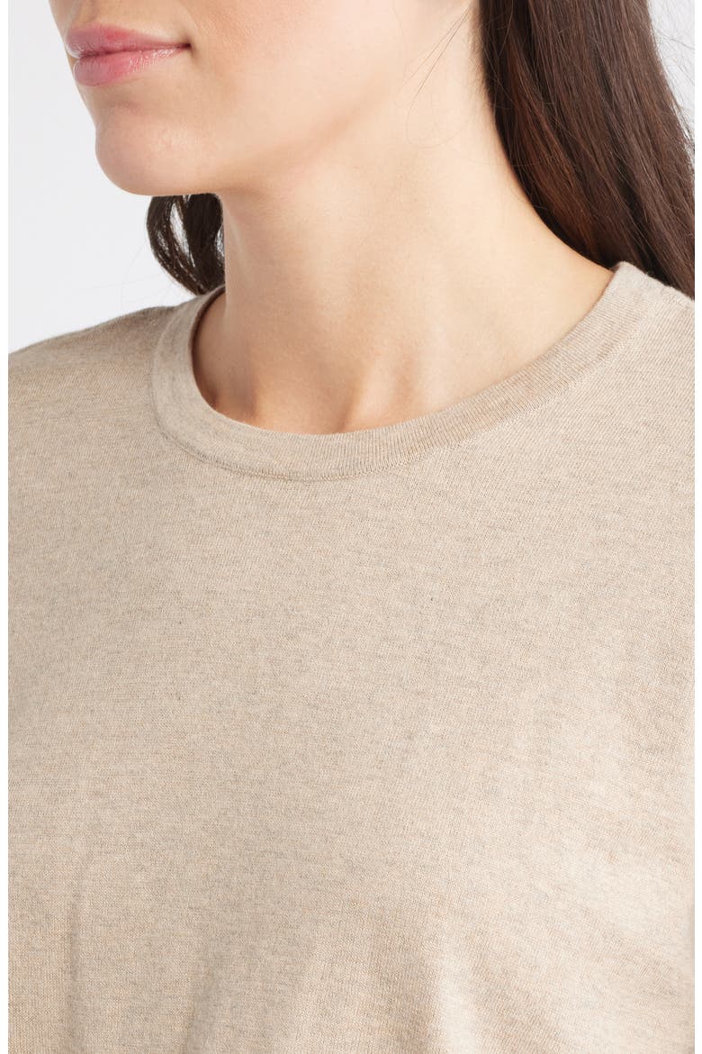 Cotton & Cashmere Top, Alternate, color, HEATHER OAT