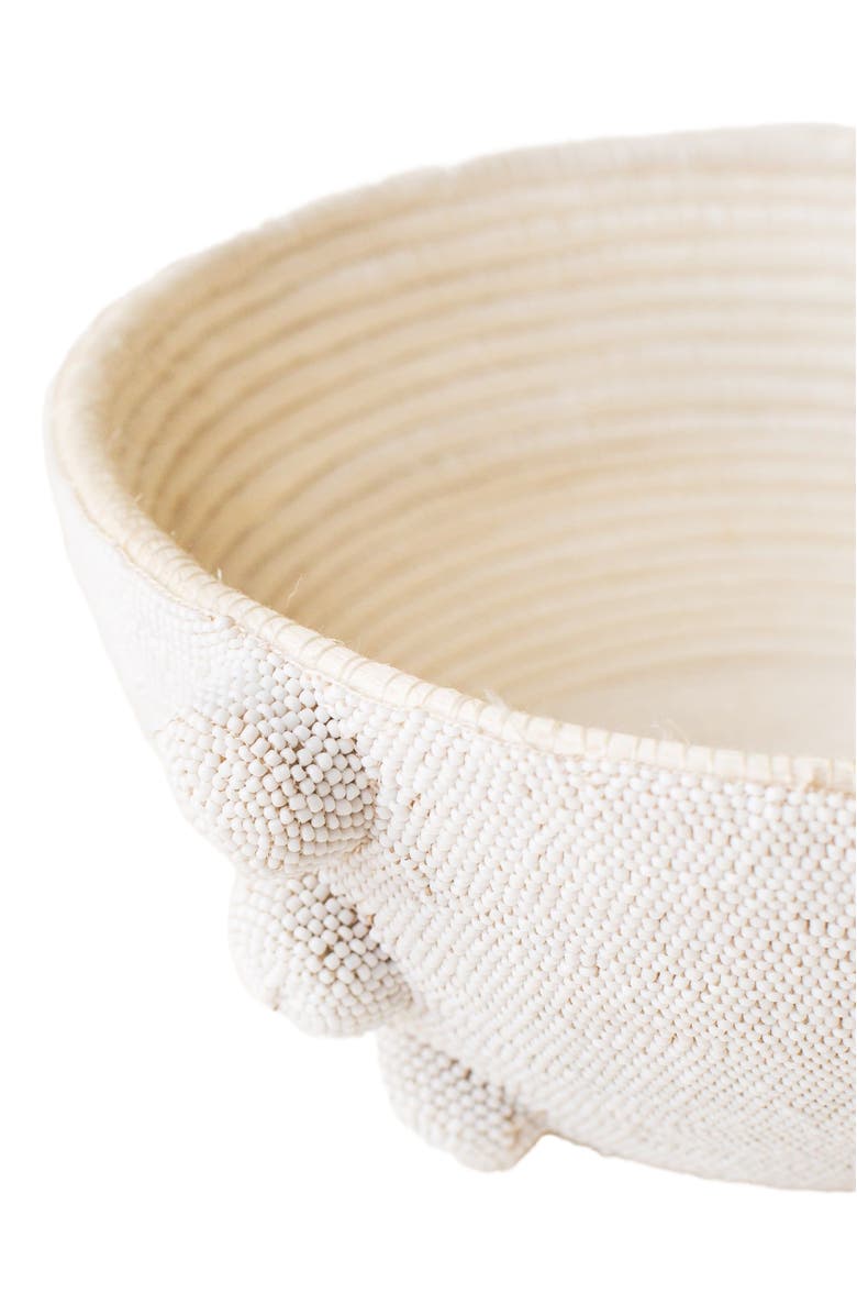 indego africa Beaded Bowl, Alternate, color, White