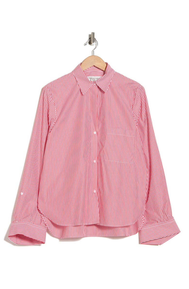 TWP Next Morning Button-Up Shirt, Alternate, color, Red / White