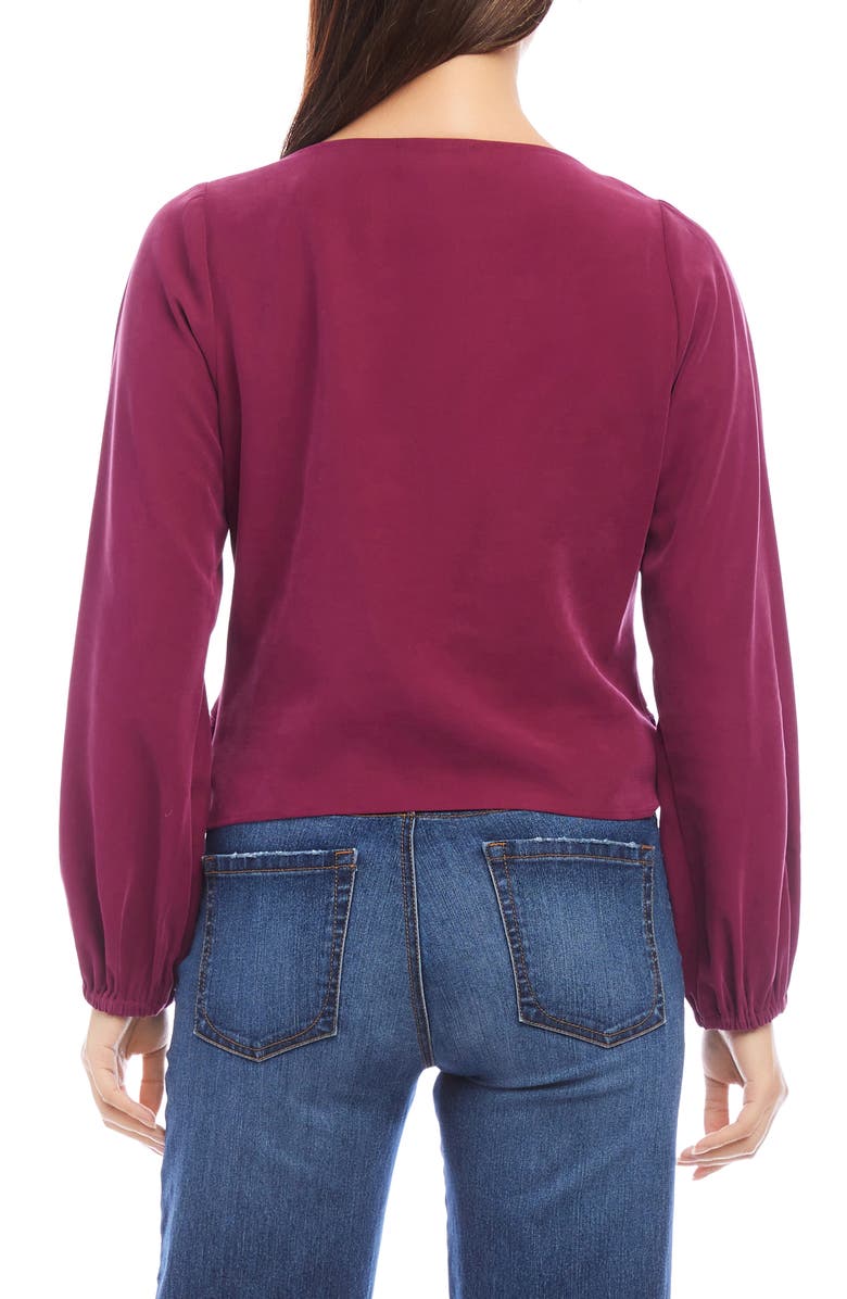 Karen Kane Drape Front Twill Top, Alternate, color, 