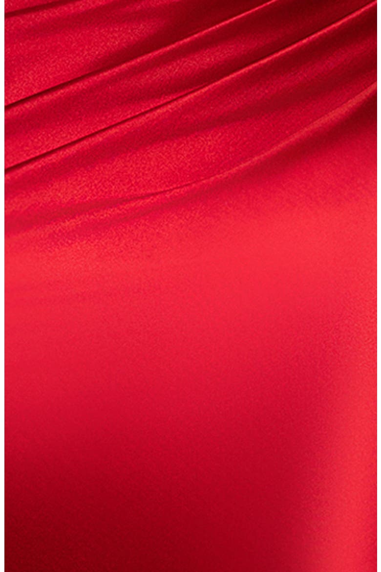 Strapless Satin Gown, Alternate, color, RED