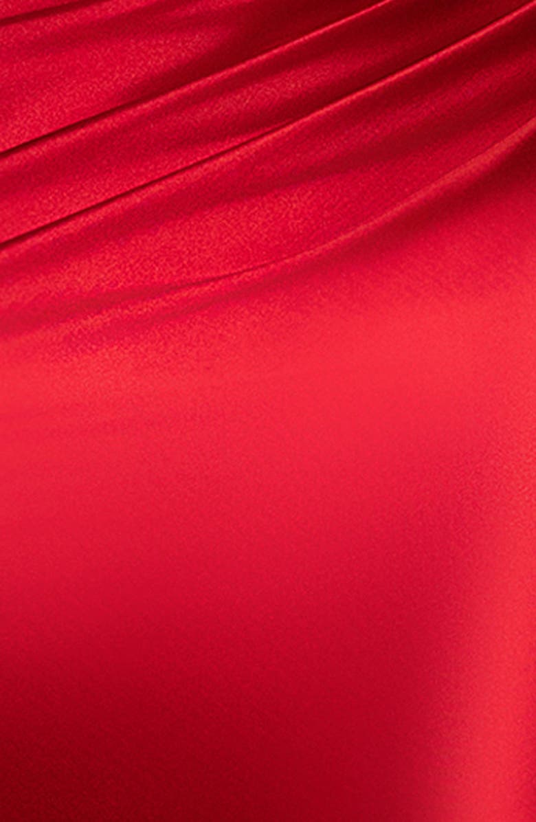 Blondie Nites Strapless Satin Gown, Alternate, color, Red